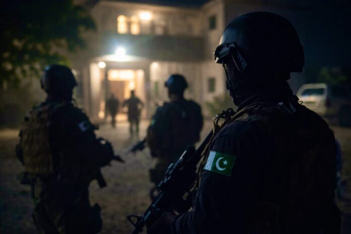 Pakistani security forces during a counter-terrorism intelligence operation
