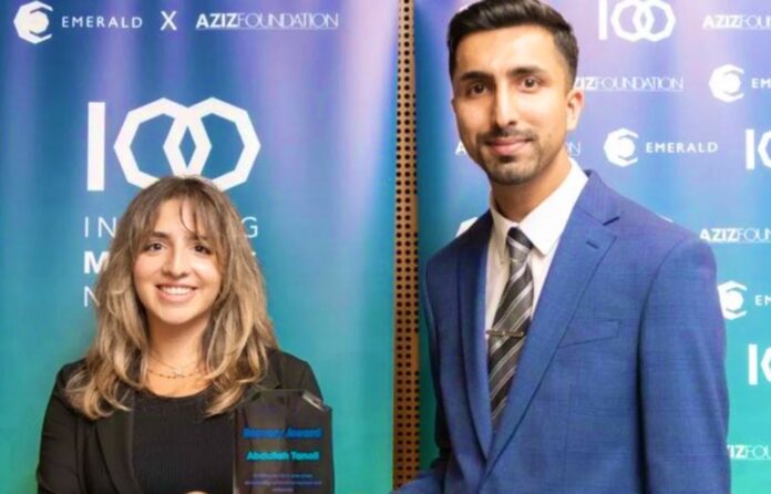 Pakistani youth Abdullah Tanoli receiving recognition in the United Kingdom