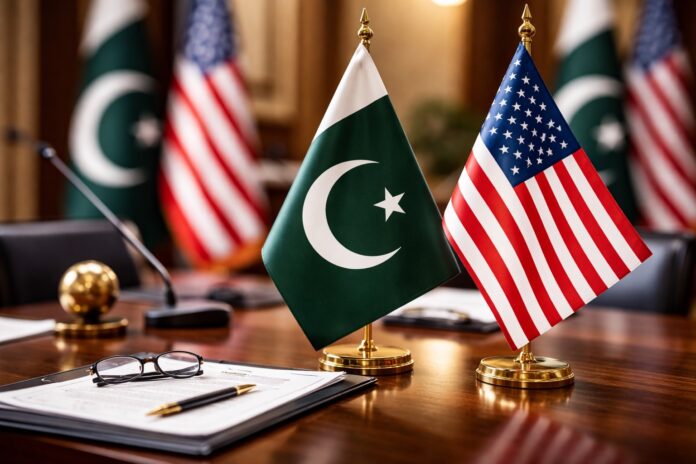 Pakistan and United States flags symbolizing talks on US immigrant visa processing