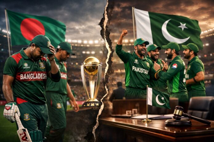 Pakistan and Bangladesh cricket teams amid World Cup participation uncertainty