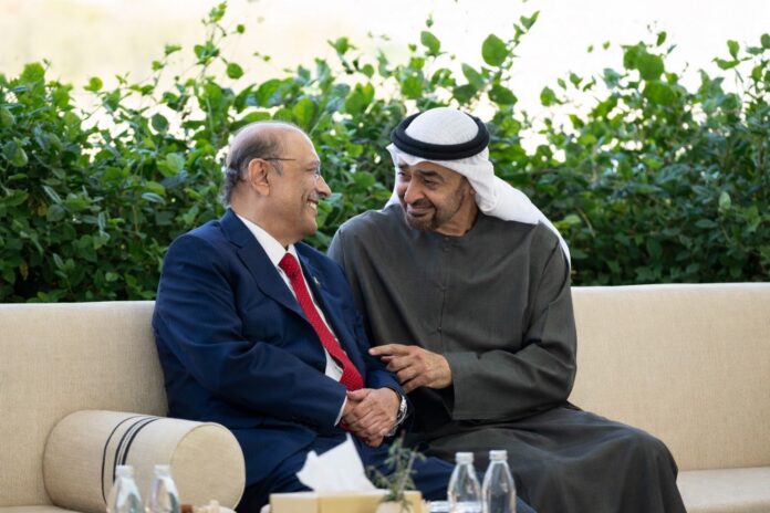 Pakistan President Asif Ali Zardari meets UAE President Sheikh Mohamed bin Zayed in Abu Dhabi
