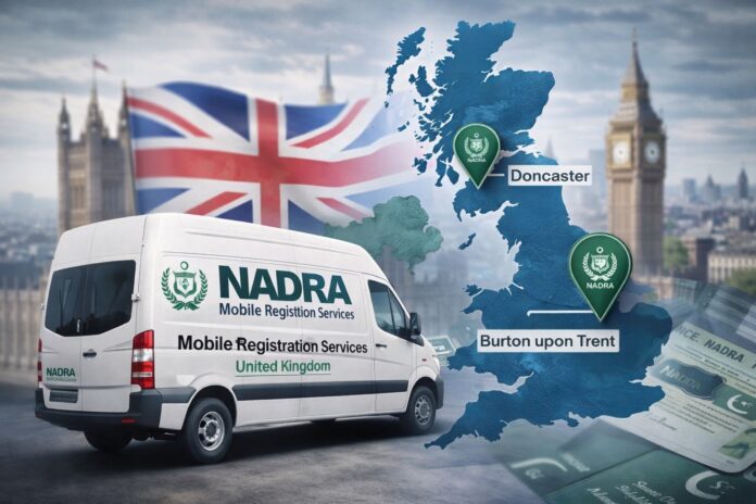 NADRA mobile registration services for overseas Pakistanis in the United Kingdom