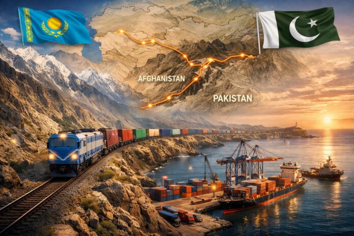 Kazakhstan Pakistan rail corridor linking Central Asia to Karachi and Gwadar ports