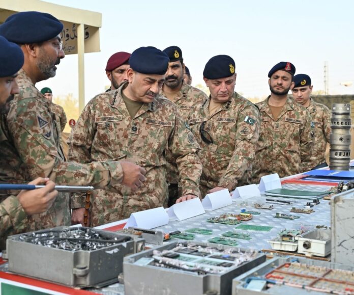 Pakistan Army chief Asim Munir reviews military technology during field exercise