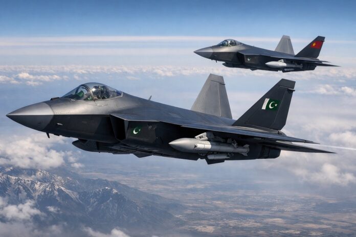 Pakistan Air Force fifth-generation stealth fighter concept representing the planned J-35E induction.