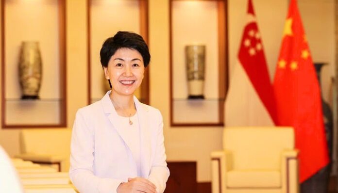 Chinese Vice Minister Sun Haiyan during briefing in Islamabad on CPEC Phase II