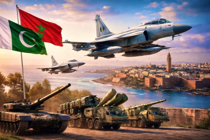 Pakistan and Morocco defence talks featuring JF-17 fighter jets and military hardware