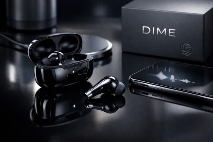 Concept image of OpenAI AI-powered smart earbuds device