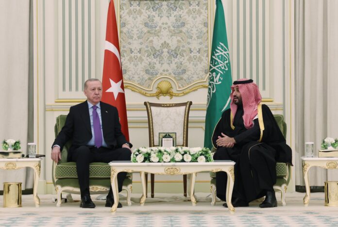Turkish President Recep Tayyip Erdogan meets Saudi Crown Prince Mohammed bin Salman in Riyadh