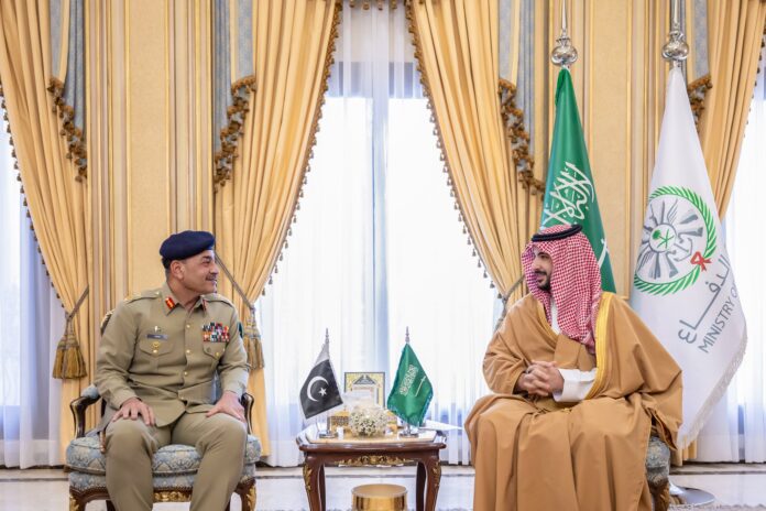 Saudi defense minister Khalid bin Salman meets Pakistan army chief Asim Munir in Riyadh