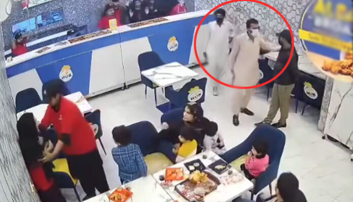 CCTV image of suspects inside Lahore restaurant during robbery incident