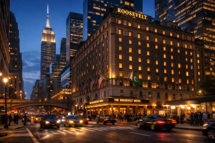 Roosevelt Hotel building in Manhattan New York owned by Pakistan